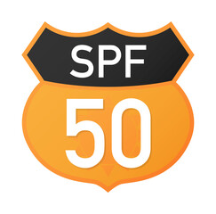 UV, sun protection SPF 50 vector icon on white background. Vector stock illustration.