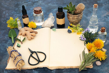 Natural pagan wicca herbal plant and flower remedy and  crystal healing. Herbs, flowers, crystals,...
