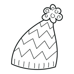 Cute wool cap with zig zag print, winter clipart
