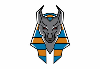 Anubis head illustration design on white background