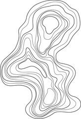 Abstract tree ring. Vector topographic map design element. Contour map concept. Thin wavy lines.