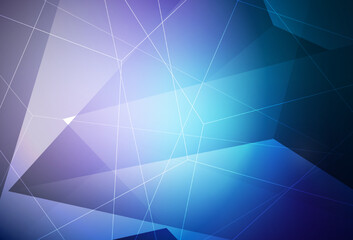 Obraz premium Dark BLUE vector texture with triangular style.