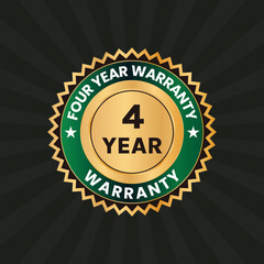 4 year warranty badge label