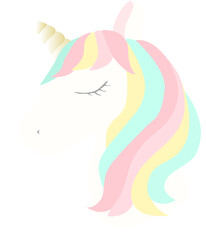 Pastel unicorn head design for vector