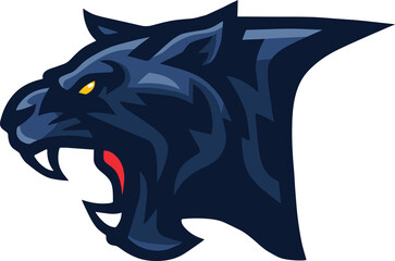 Black Panther Jaguar Head Logo Design Sports Esports Mascot © vectorfarmer