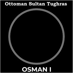 Vector image with Tughra signature of Ottoman First Sultan Osman Ghazi, Tughra of Osman with black background.