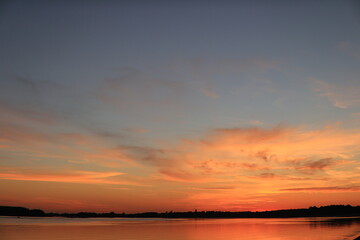 sunset over the lake