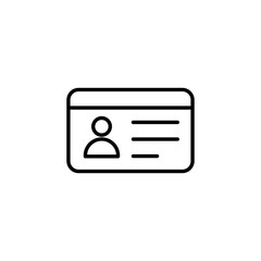 License icon for web and mobile app. ID card icon. driver license, staff identification card