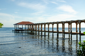 Fototapeta premium wooden pier in the sea