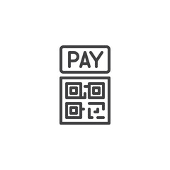 Fototapeta premium QR code payment line icon