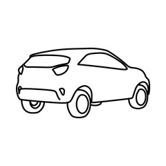 simple line art rear view car icon
