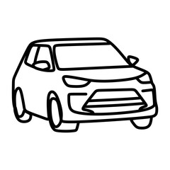 simple line art front view car icon