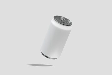 Floating soda can mockup