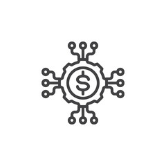 Fintech line icon