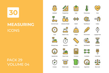 Measuring icons collection. Set contains such Icons as 	app, barbell, calibration, design, and more