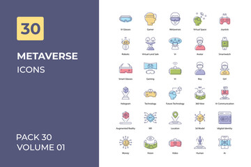 Metaverse icons collection. Set contains such Icons as device, digital, electronic, entertainment, equipment, game, and more