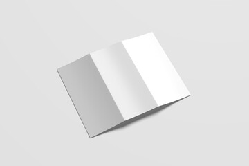 Blank trifold paper mockup