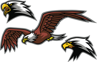 Eagle Logo Sports Esport Mascot Design Icons Set Pack