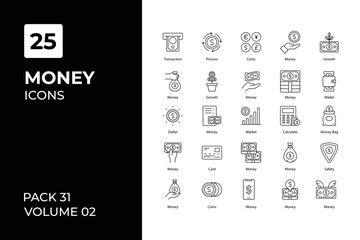Money icons collection. Set contains such Icons as dollar, euro, Pakistan rupee, and more