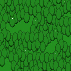 Green bright pattern. Ovals and dots. Decorative landscape or forest. Abstraction. - 529991778