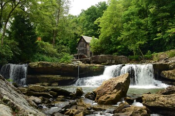 picturesque glade creek grist mill in summer on glade creek in babcock state park near fayetteville,  in the applalachian mountains of southern west virginia © Nina