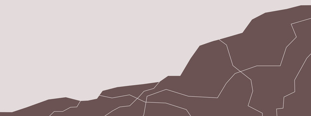 Fototapeta premium Brown rock slope with geological cracks.