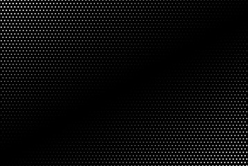 White halftone dots on black background, design element