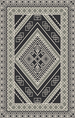 Persian carpet original design, tribal vector texture. Easy to edit and change 3 colors 