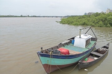 Fototapeta na wymiar Traditional wooden fishing boats in the port