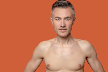 Fototapeta premium Close up of a mid aged man looking confident