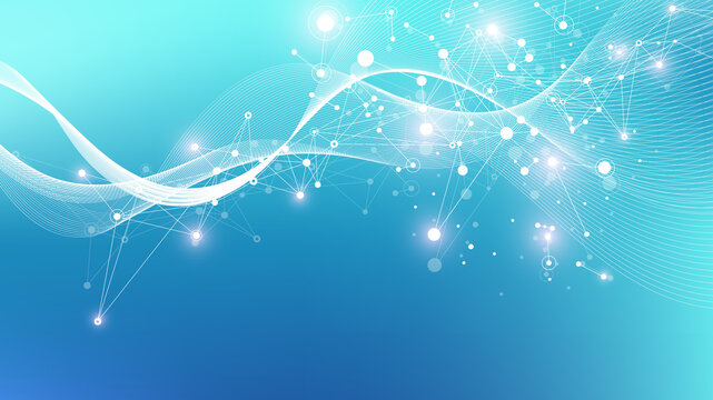 Global communication network concept illustration. Social network communication in the global business. Big data visualization. Internet technology