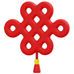 chinese knot 3d render icon illustration
