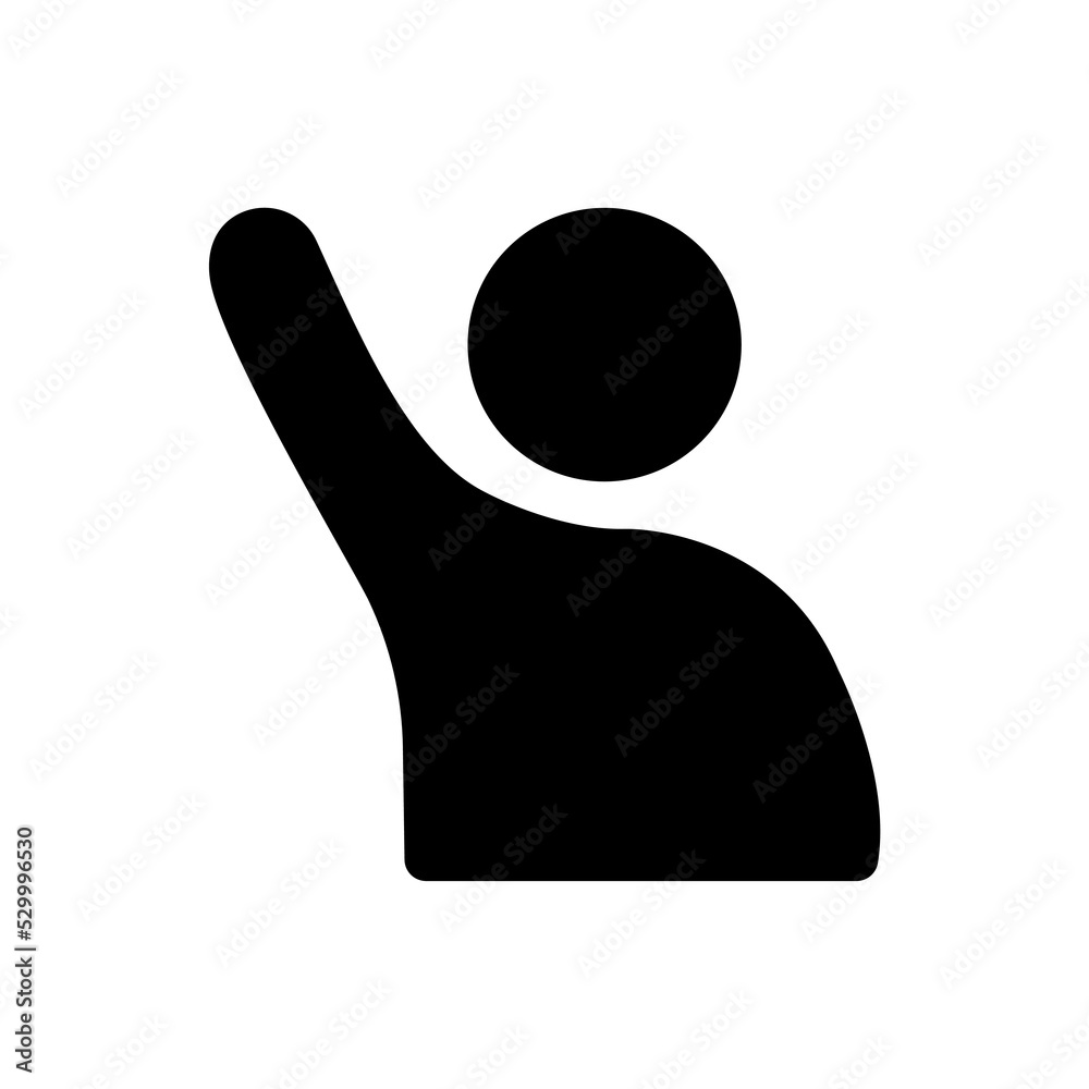 Wall mural participate vector icon raising hand icon. business finance buying.