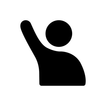 Participate vector icon raising hand icon. Business finance buying.