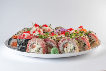 sushi  set on a plate 