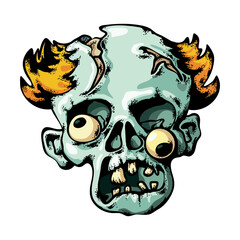 Halloween t-shirt decoration with zombie face