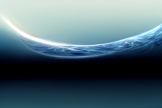 Abstract Water And Light Lines On Dark Blue Neon Background