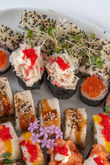sushi  set on a plate 