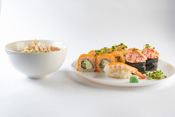 chiken soup and sushi