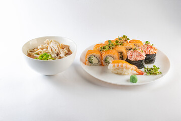 chiken soup and sushi