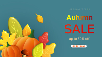 Seamless pattern with autumn leaves on a light background. Suitable for wallpaper, gift paper, pattern fill, web page background, autumn greeting cards. Vector