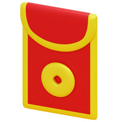 red envelope 3d render icon illustration