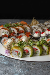 set of sushi rolls