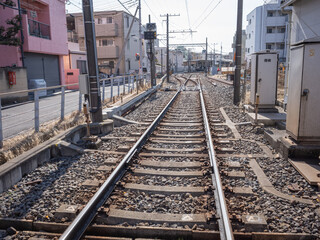Fototapeta na wymiar empty rail road of tokyo