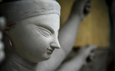 Godess Durga idol in a Pandal.Durga Puja is the most important worldwide hindu festival for Bengali