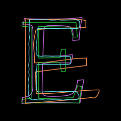 Scribble letter E font typography 