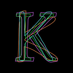 Scribble letter K font typography 