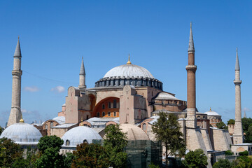 Fototapeta na wymiar Photograph of the Hagia Sophia Mosque in Istanbul, Turkey