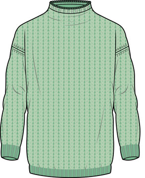 recommend clip art: KNIT SWEATER JERSEY HIGH NECK VECTOR