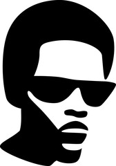 Afro American rapper with black sunglasses icon